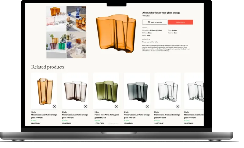 Example of visually similar related product recommendations powered by Koral AI