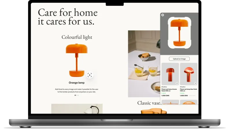 Demonstration of finding similar products by clicking on an image using Koral