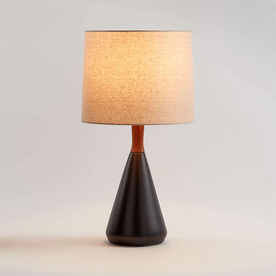 Weston black mid-century modern table lamp